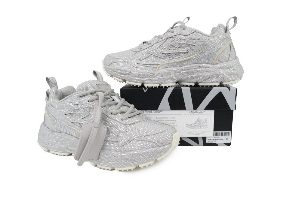Off-White Be Right Back Silver Glitter Sneakers