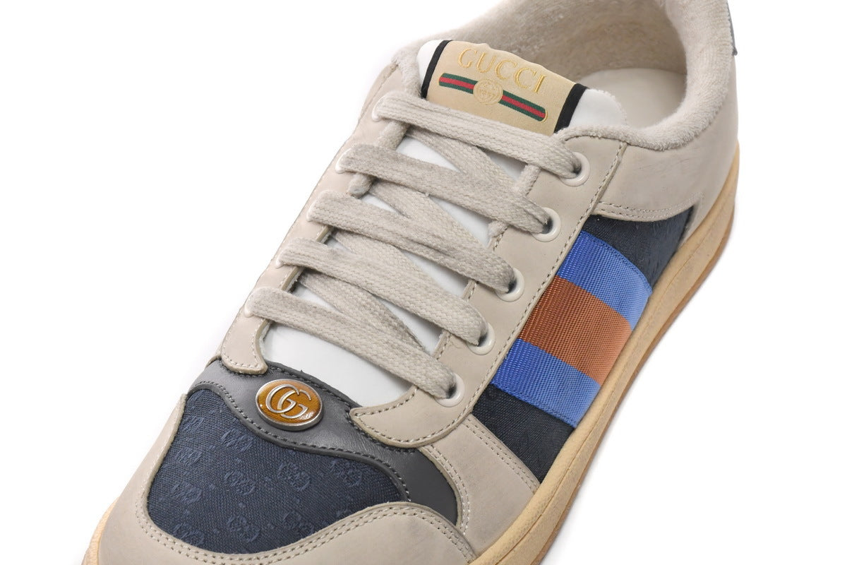 Gucci Screener Blue Textile Sneakers