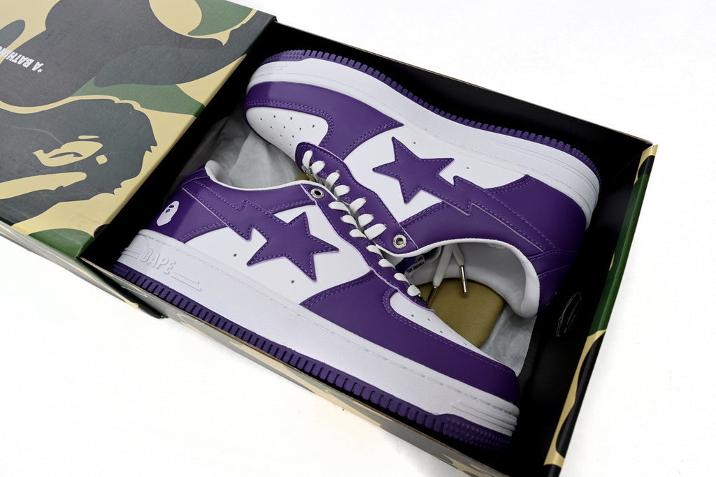 A BATHING APE BAPE STA Low White Purple