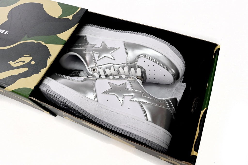A BATHING APE BAPE STA Low Silver