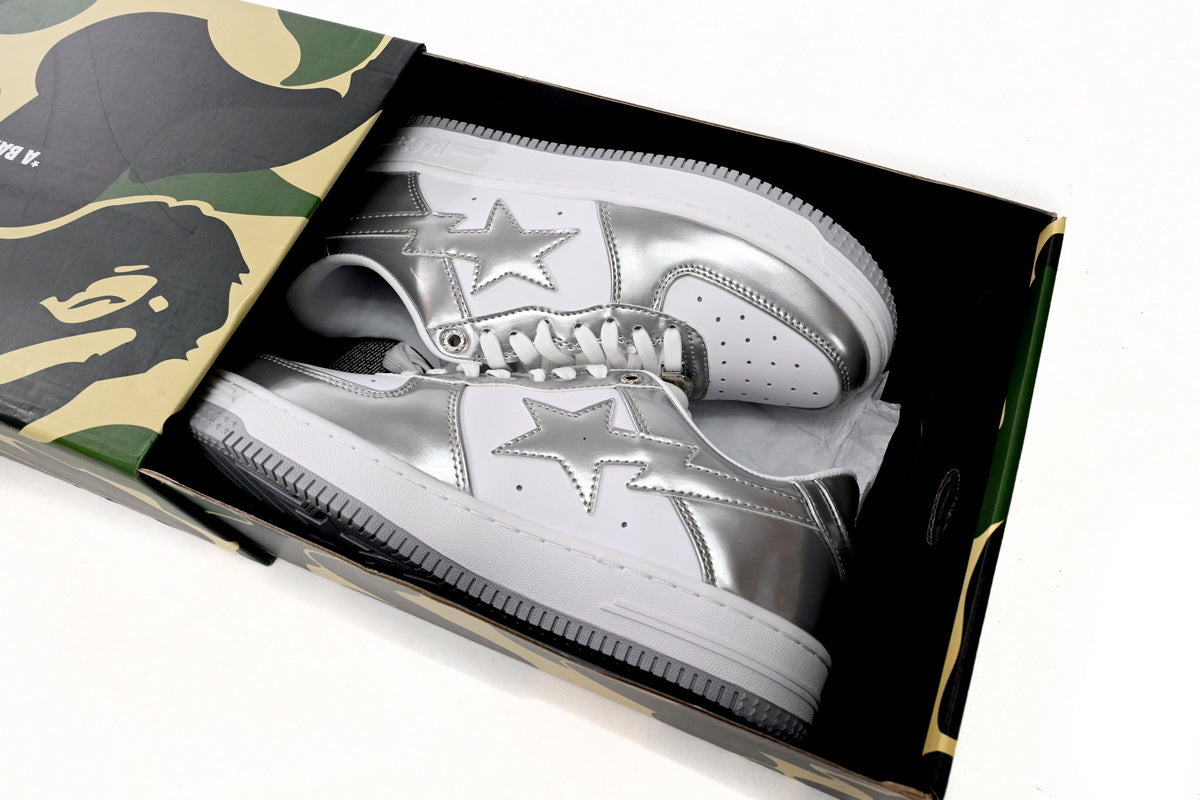 A BATHING APE BAPE STA Low Silver