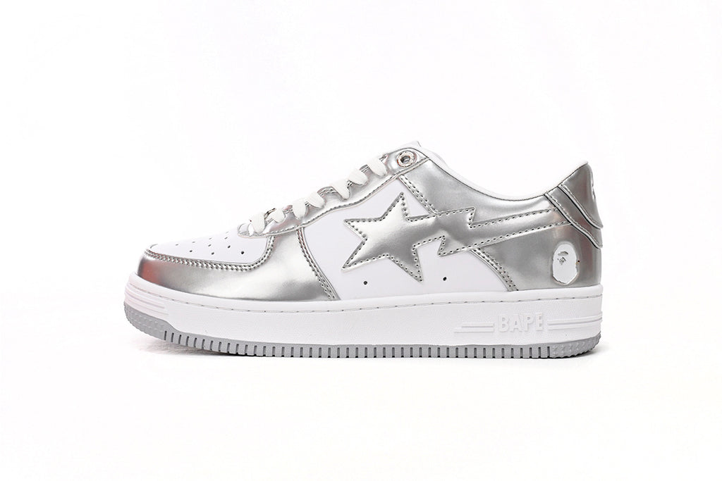 A BATHING APE BAPE STA Low Silver