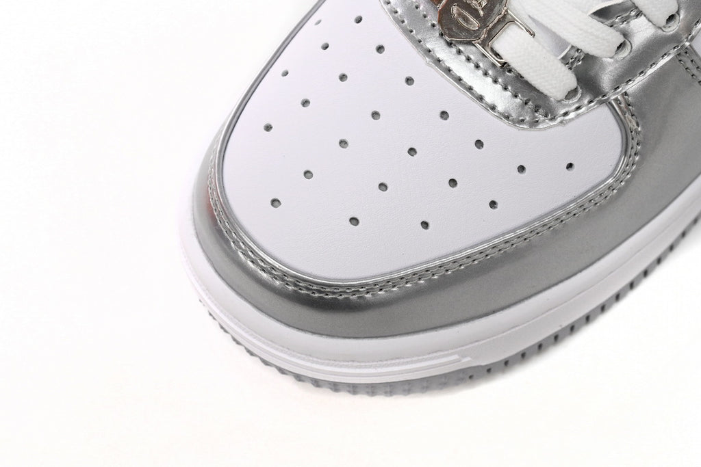 A BATHING APE BAPE STA Low Silver Sneakers