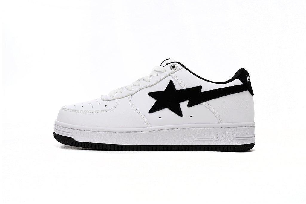 A BATHING APE BAPE STA Low White & Black Tick Men's Sneakers