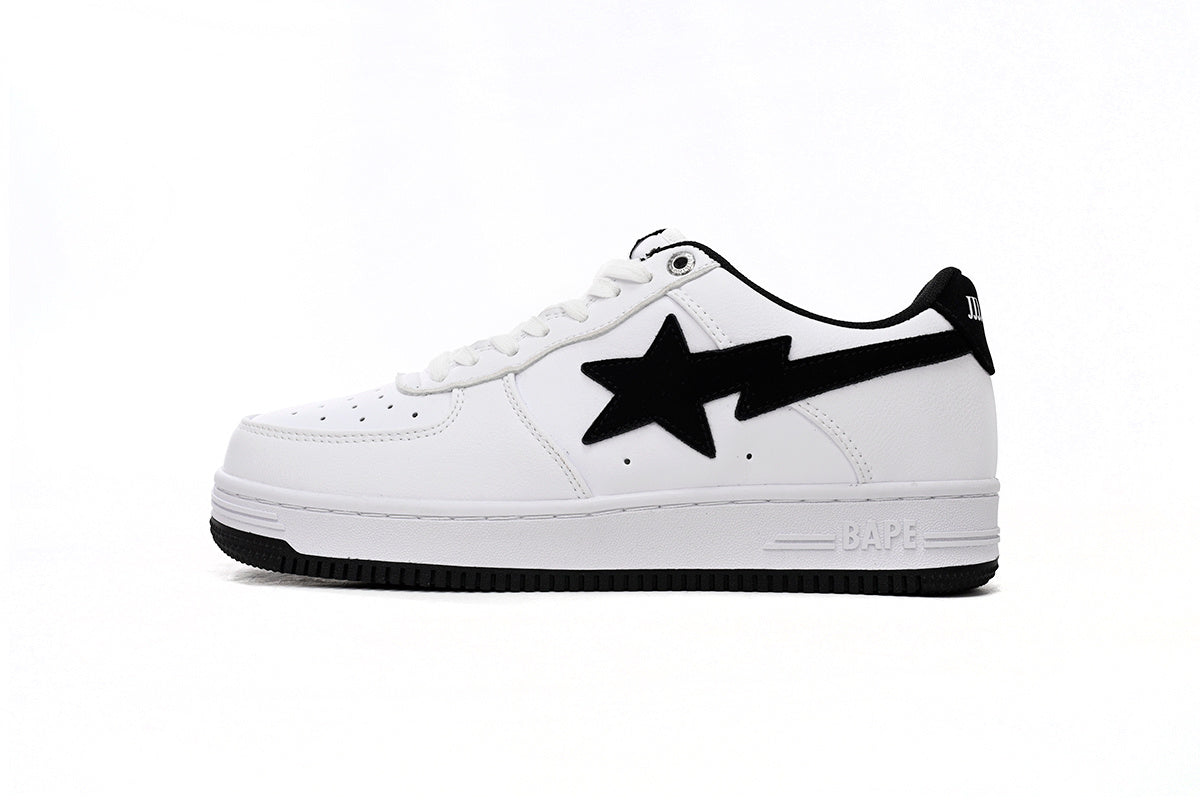 A BATHING APE BAPE STA Low White & Black Tick Men's Sneakers