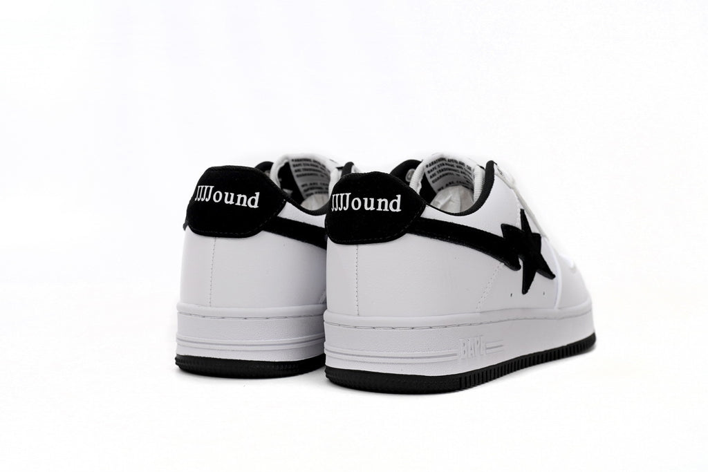 A BATHING APE BAPE STA Low White & Black Tick Men's Sneakers