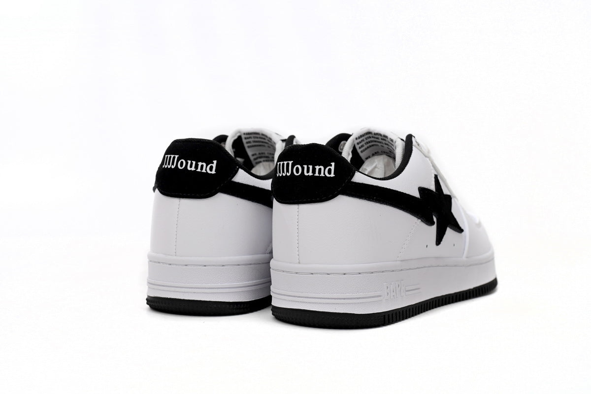 A BATHING APE BAPE STA Low White & Black Tick Men's Sneakers