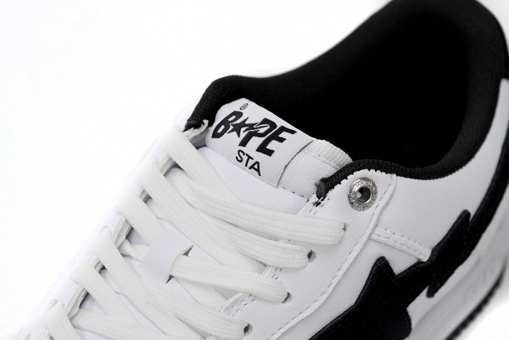 A BATHING APE BAPE STA Low White & Black Tick Men's Sneakers