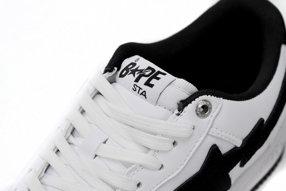 A BATHING APE BAPE STA Low White & Black Tick Men's Sneakers