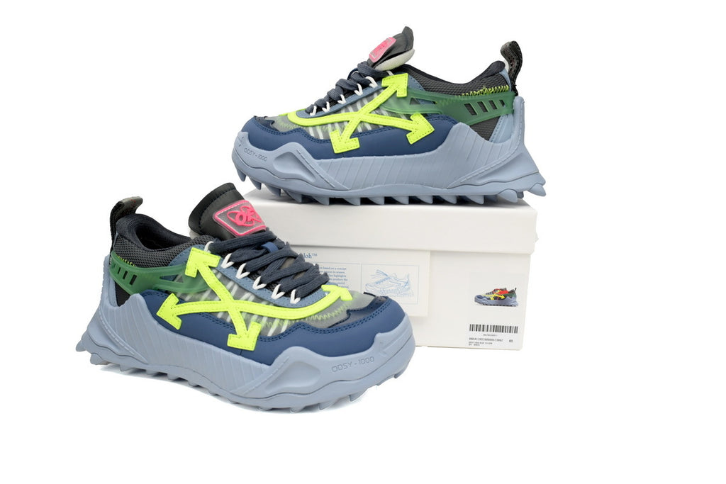 Off-White Odsy-1000 Blue Neon Yellow Arrow Sneakers