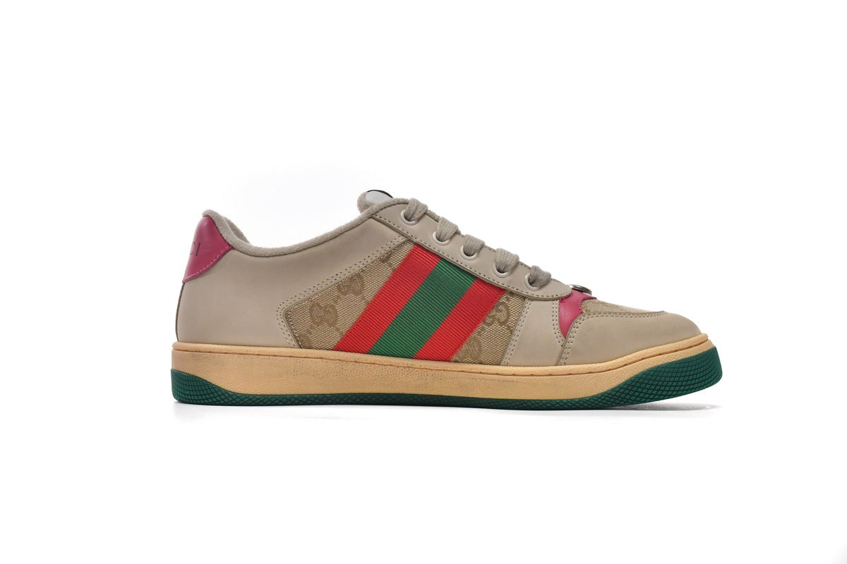Gucci Screener Apricot Textile Sneakers