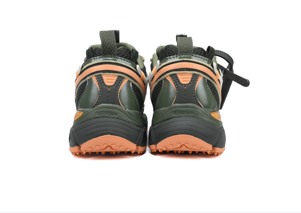 Off-White Be Right Back Military Green Peach Mesh Sneakers