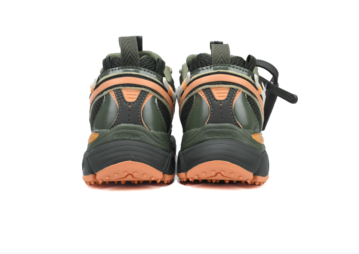 Off-White Be Right Back Military Green Peach Mesh Sneakers