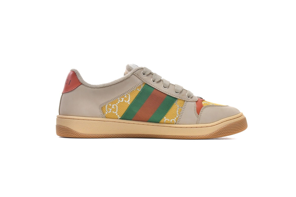 Gucci Screener Yellow Gold Silver Sneakers