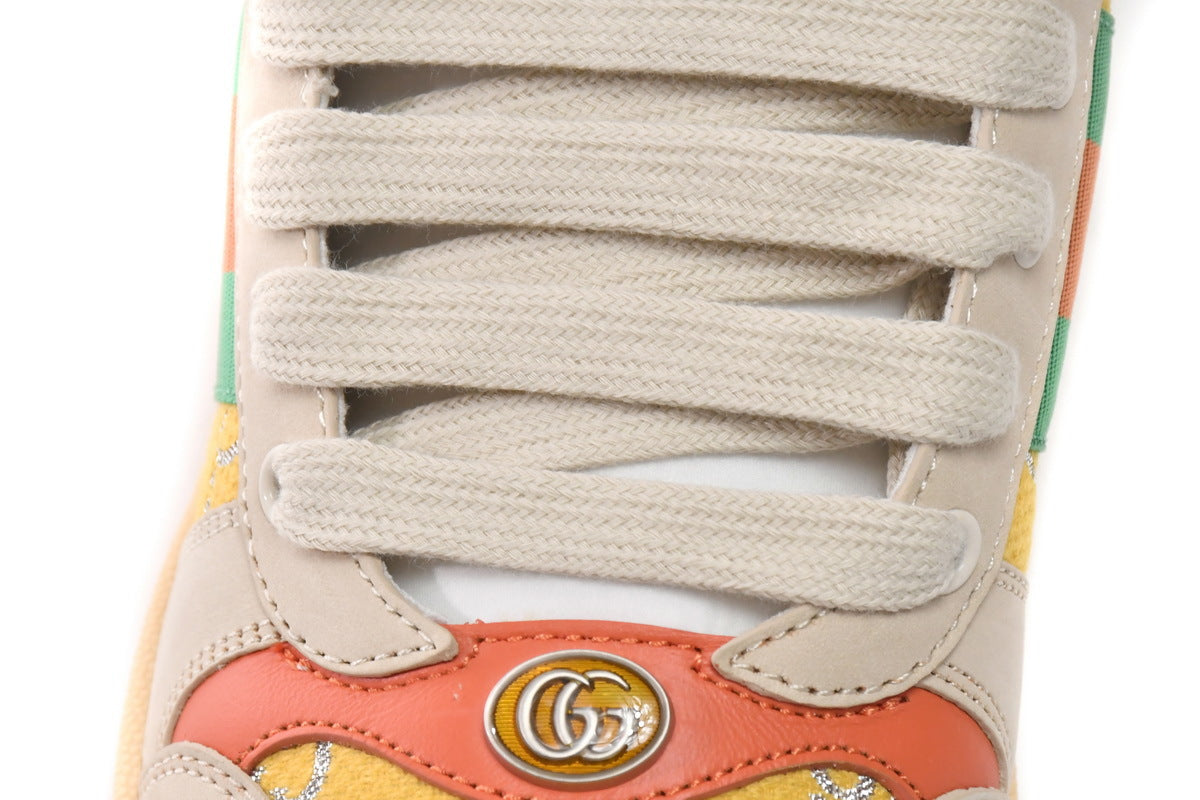 Gucci Screener Yellow Gold Silver Sneakers