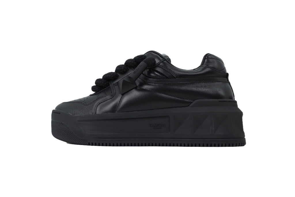 Valentino Garavani One Stud XL Black Nappa Calfskin Sneakers