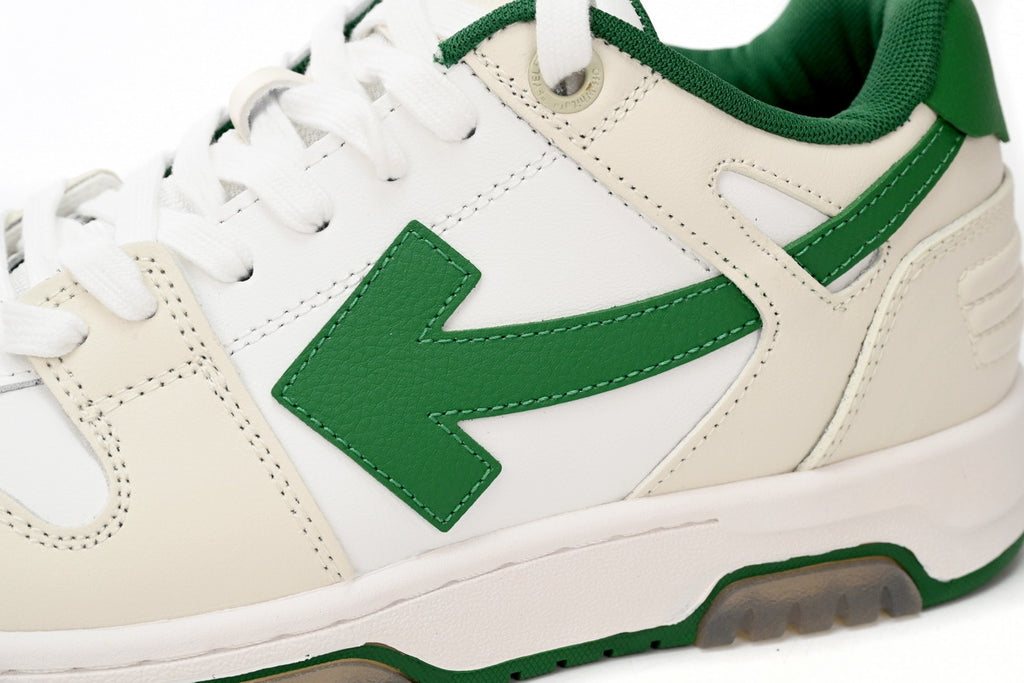 OFF-WHITE Out of Office White/Green Sneakers