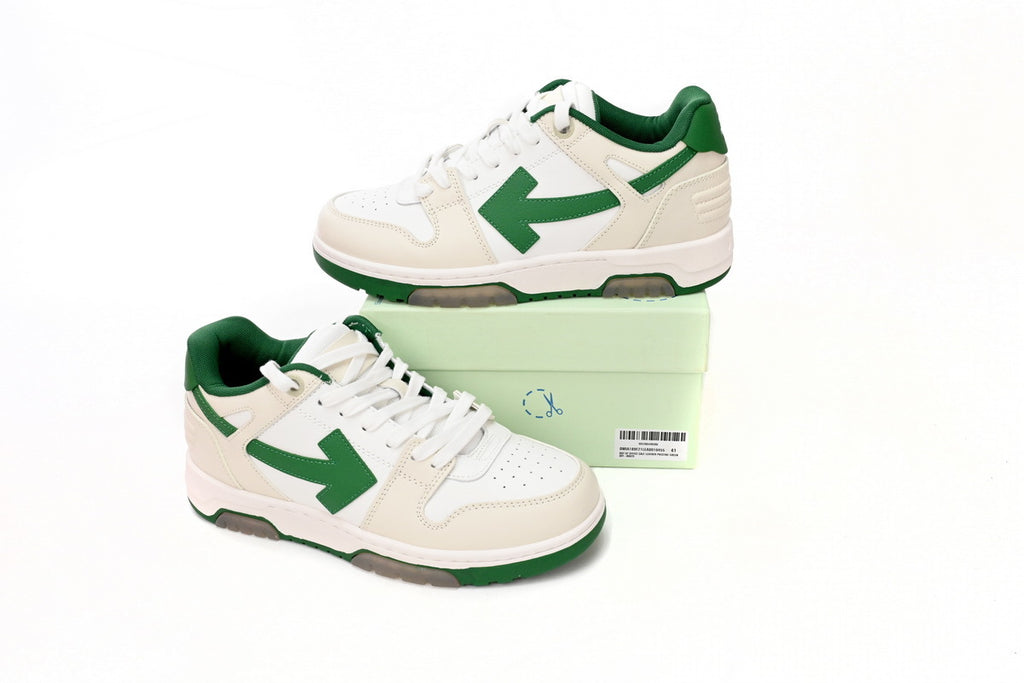 OFF-WHITE Out of Office White/Green Sneakers