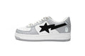 A BATHING APE BAPE STA Low White Gray Embossing Sneakers