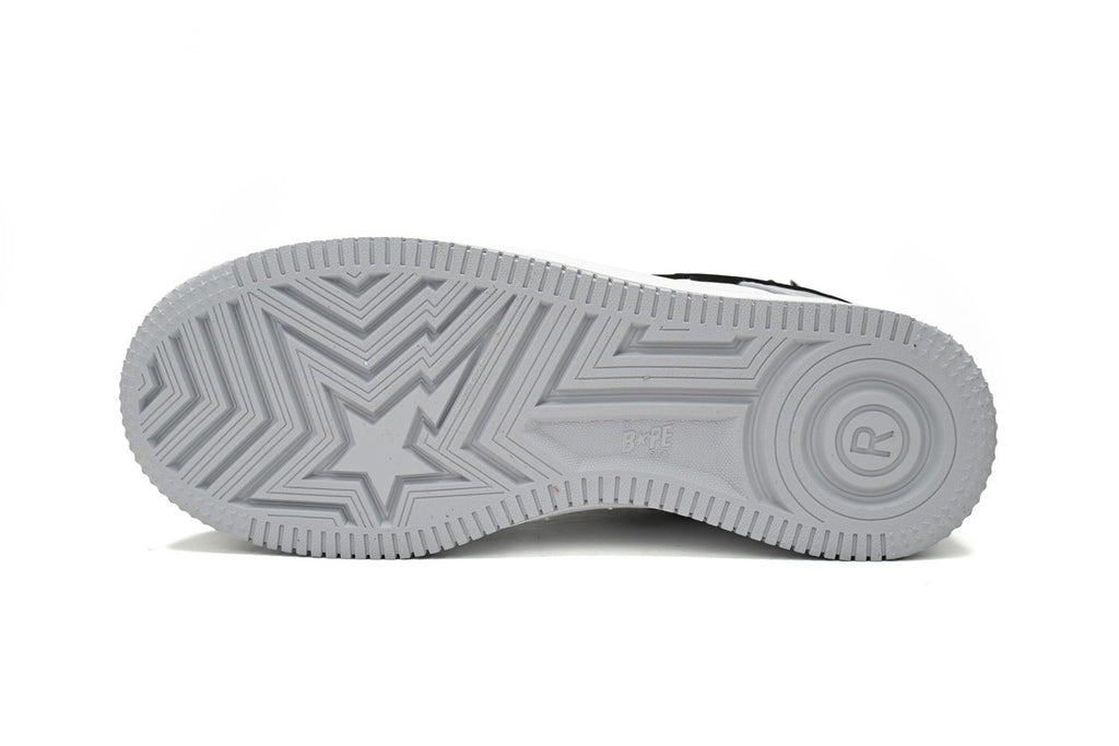 A BATHING APE BAPE STA Low White Gray Embossing