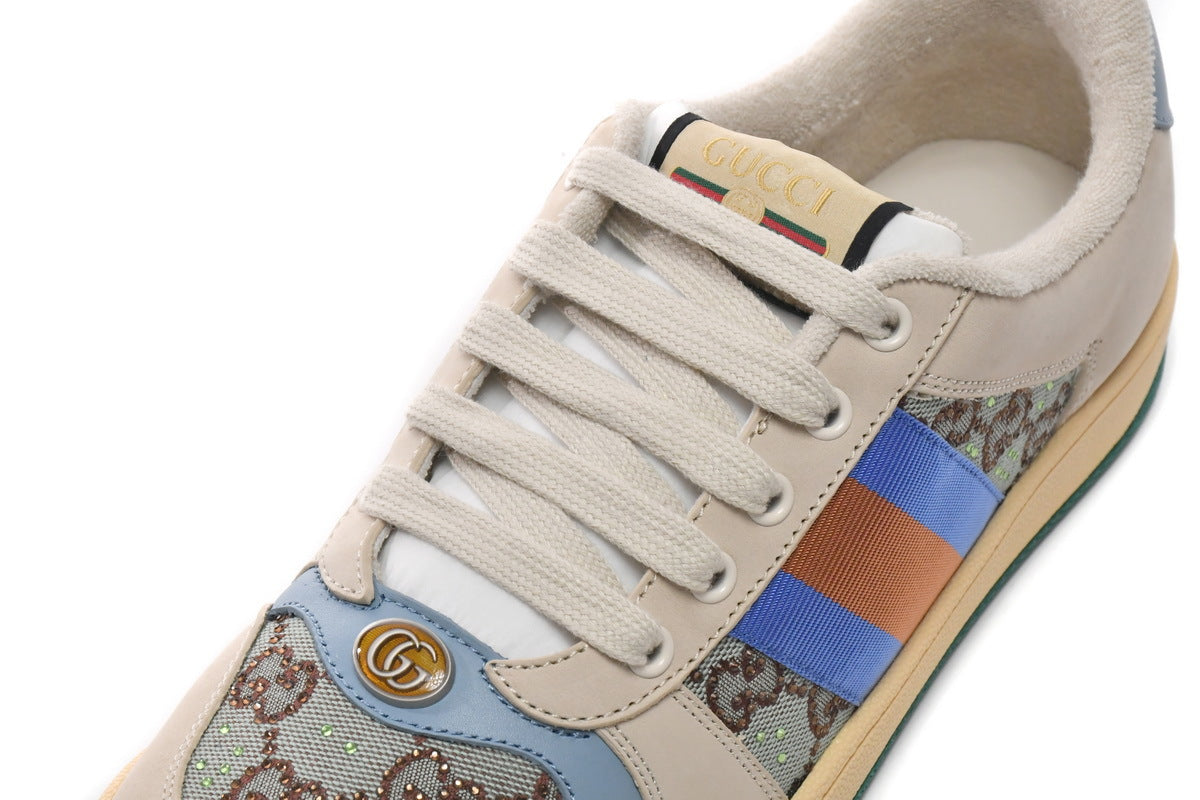 Gucci Screener Blue Crystal Sneakers