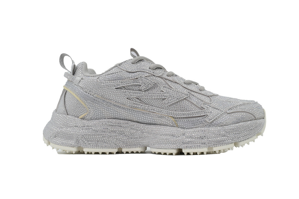 Off-White Be Right Back Silver Glitter Sneakers