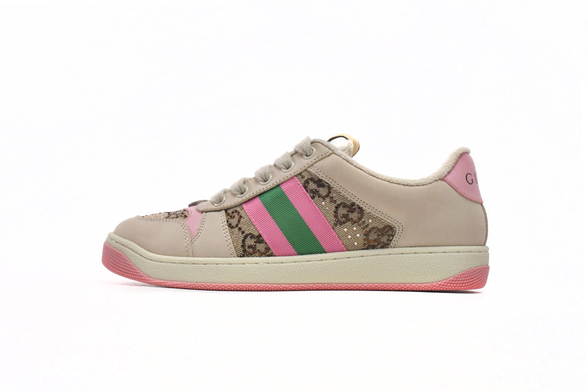 Gucci GG Crystal Screener Pink Sneakers