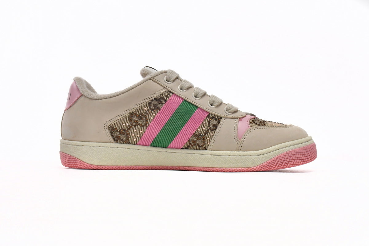 Gucci GG Crystal Screener Pink Sneakers