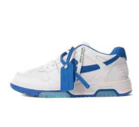 OFF-WHITE Out of Office White/Blue Heel Sneakers