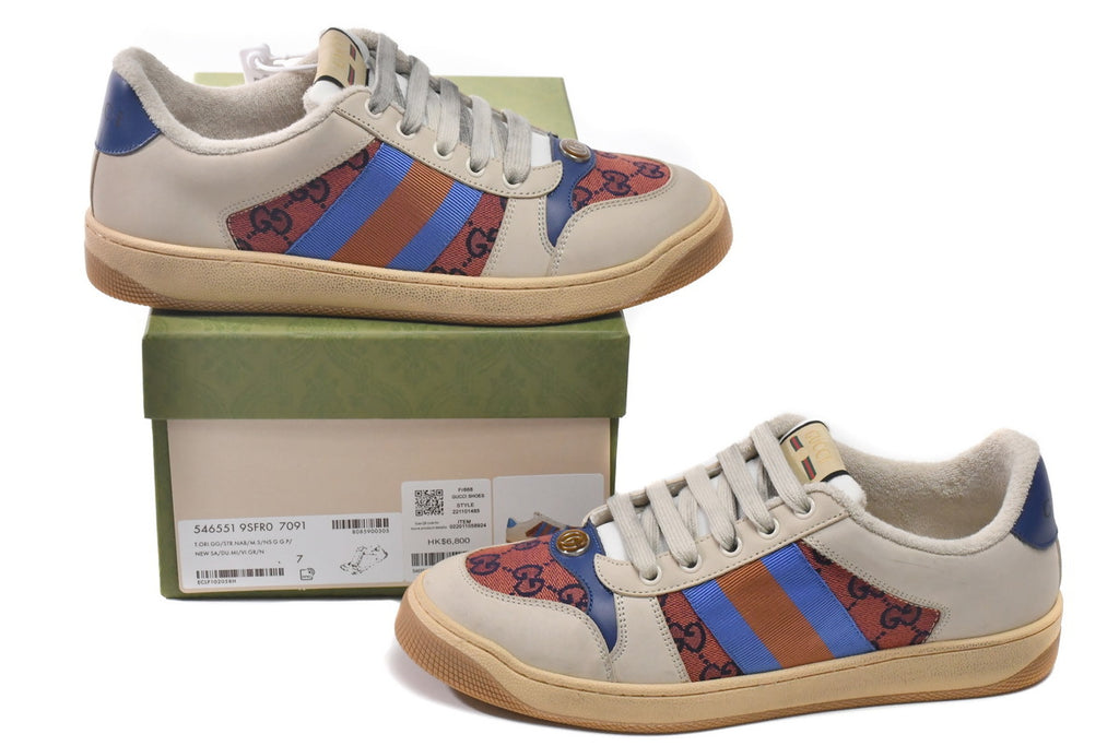 Gucci Screener Orange GG Canvas Sneakers