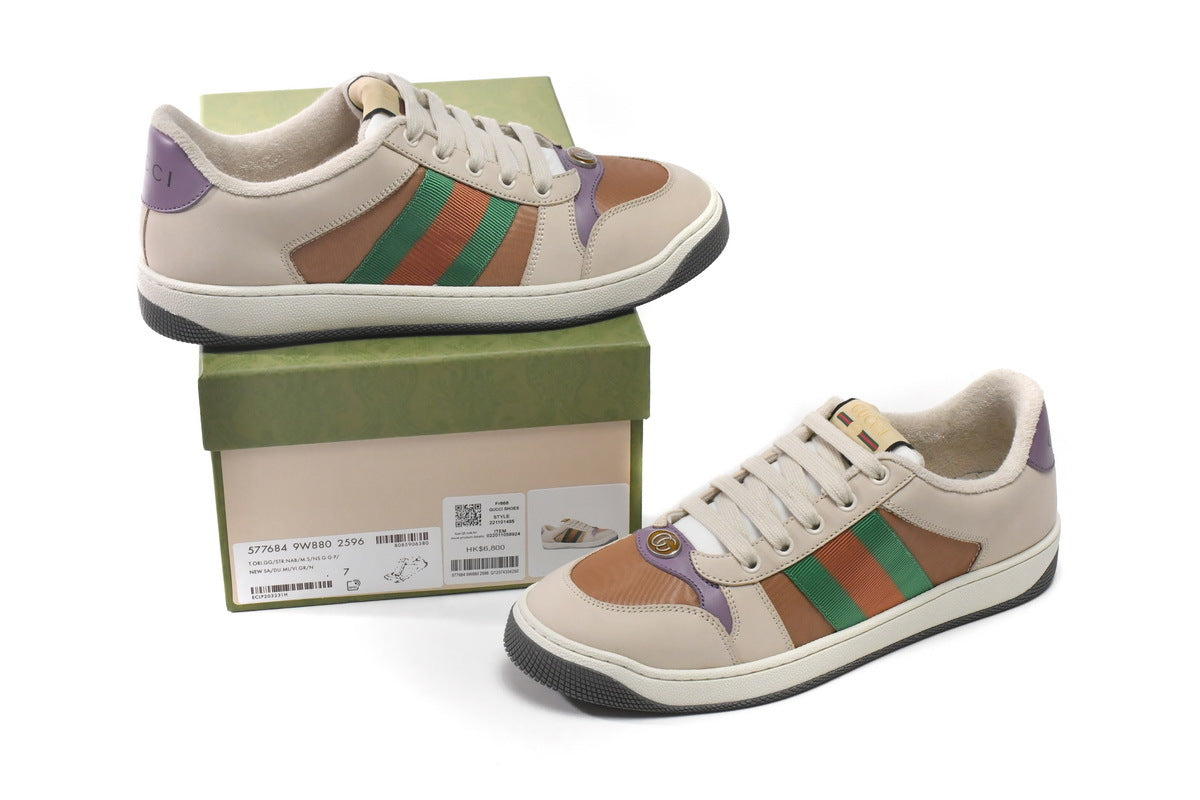 Gucci Screener Woodgrain Purple Sneakers