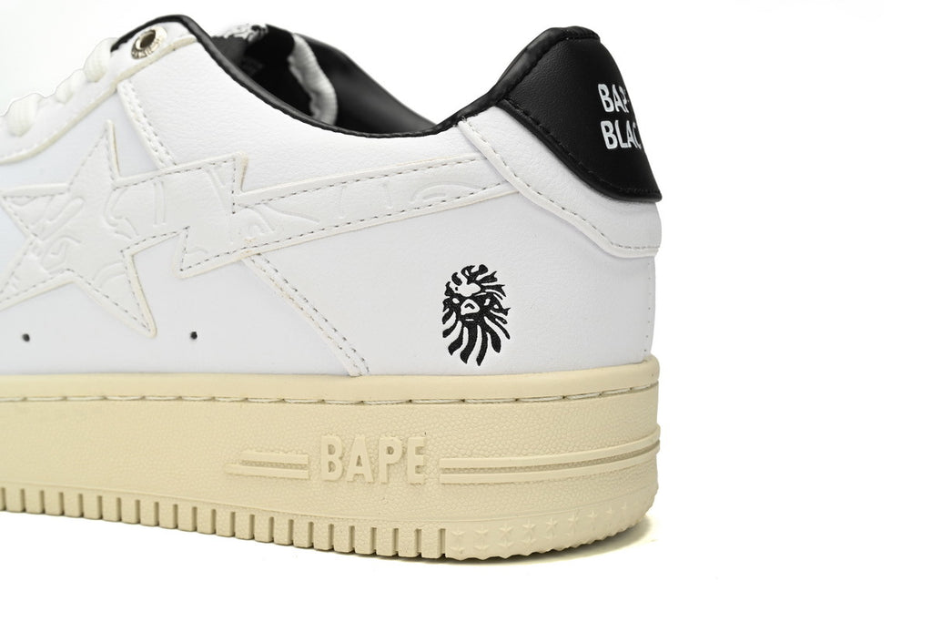 A BATHING APE BAPE STA Low White, Black & Beige Men's Sneakers
