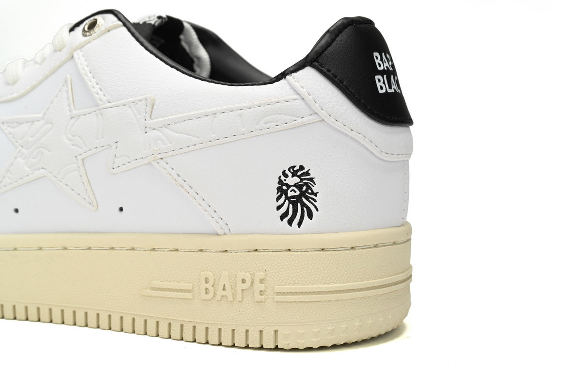 A BATHING APE BAPE STA Low White, Black & Beige Men's Sneakers