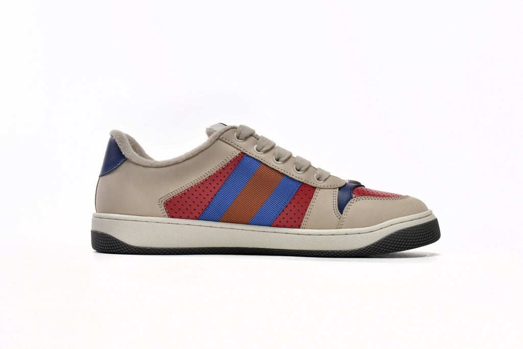Gucci Screener Red Perforated Leather Sneakers