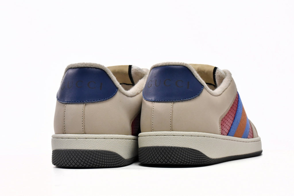 Gucci Screener Red Perforated Leather Sneakers