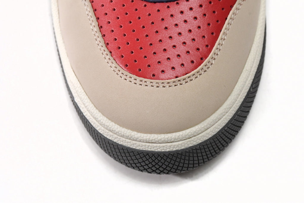 Gucci Screener Red Perforated Leather Sneakers