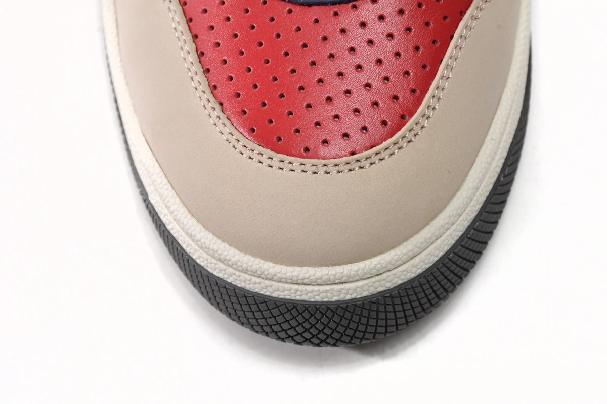 Gucci Screener Red Perforated Leather Sneakers