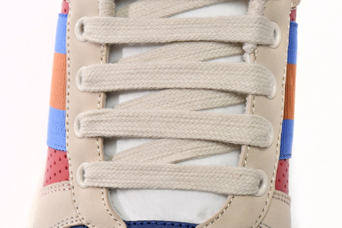 Gucci Screener Red Perforated Leather Sneakers