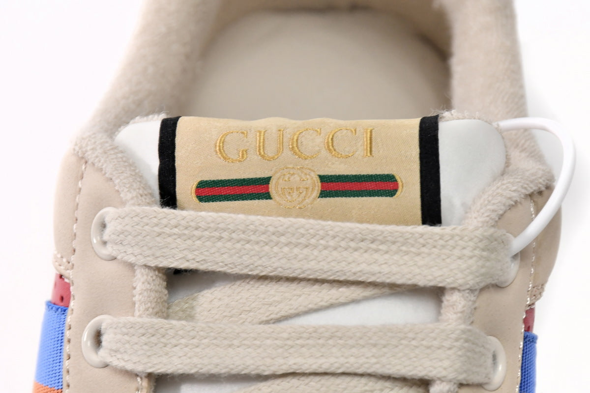 Gucci Screener Red Perforated Leather Sneakers