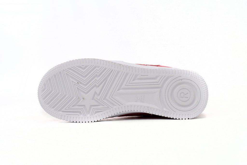 A BATHING APE BAPE STA Low Pink Paint Leathe Sneakers
