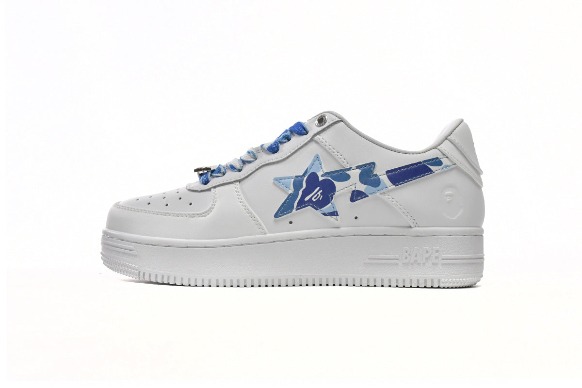 A BATHING APE BAPE STA Low White Blue Camouflage