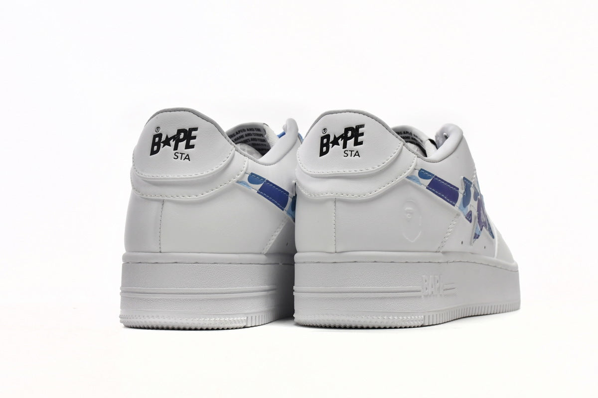 A BATHING APE BAPE STA Low White Blue Camouflage