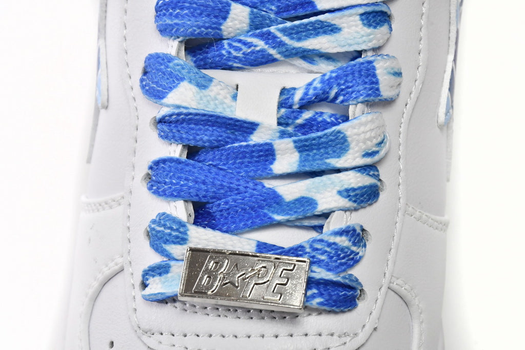 A BATHING APE BAPE STA Low White Blue Camouflage Sneakers