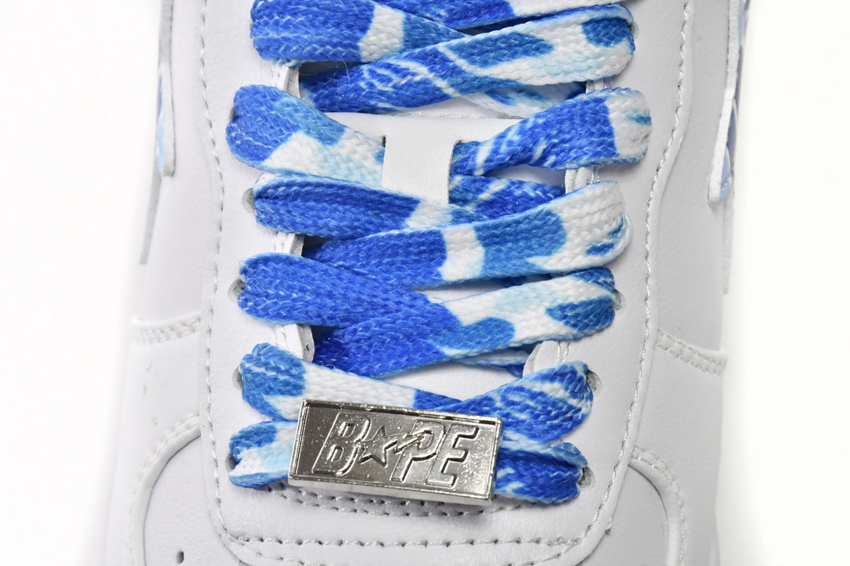 A BATHING APE BAPE STA Low White Blue Camouflage Sneakers