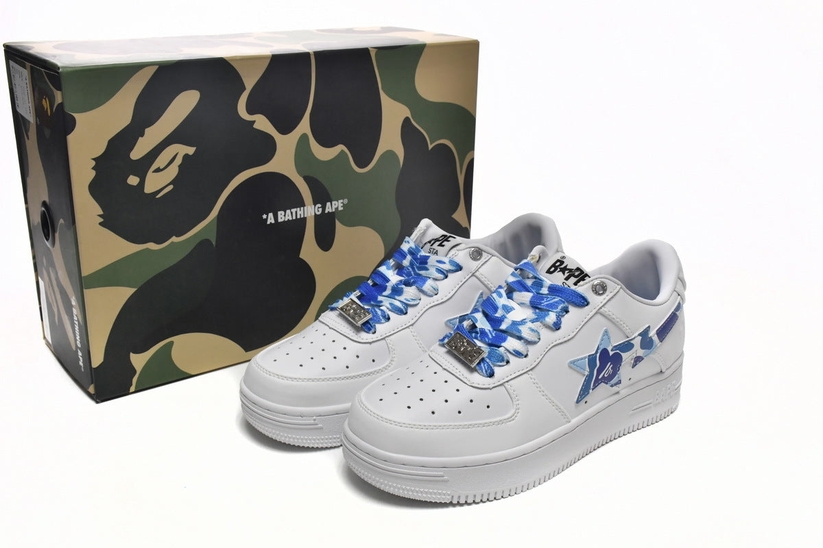A BATHING APE BAPE STA Low White Blue Camouflage
