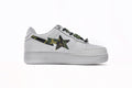 A BATHING APE BAPE STA Low White Green Camouflage Sneakers