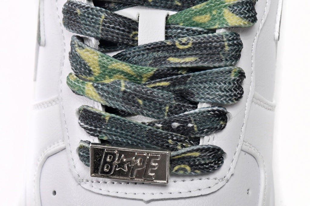 A BATHING APE BAPE STA Low White Green Camouflage