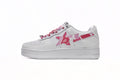 A BATHING APE BAPE STA Low White Red Camouflage Sneakers
