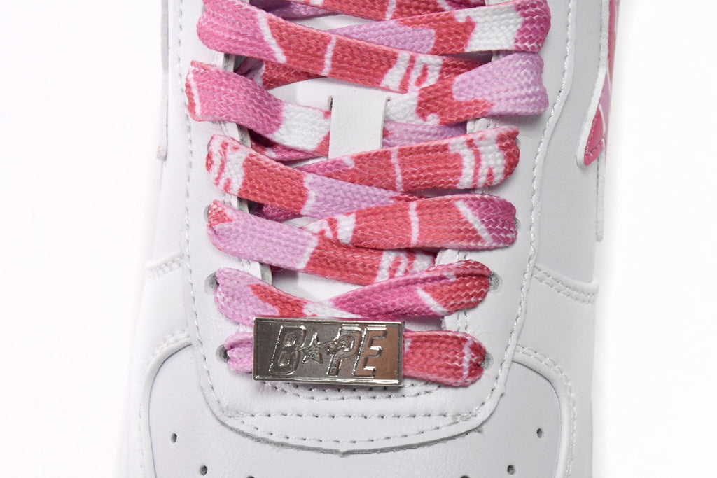 A BATHING APE BAPE STA Low White & Red Camouflage Men's Sneakers