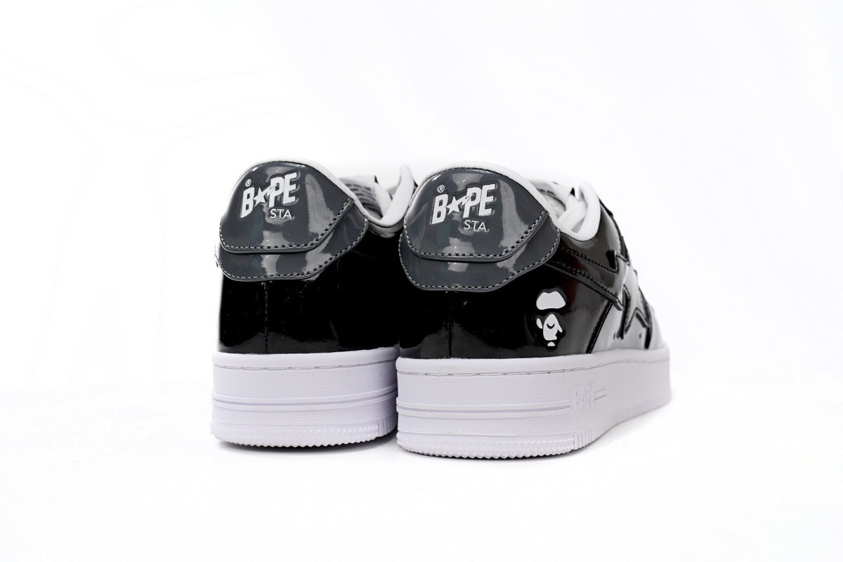A BATHING APE BAPE STA Low Black Grey Baolan
